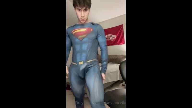 Showing Off My Superman Costume and Jerking Off – Evan Lamicella