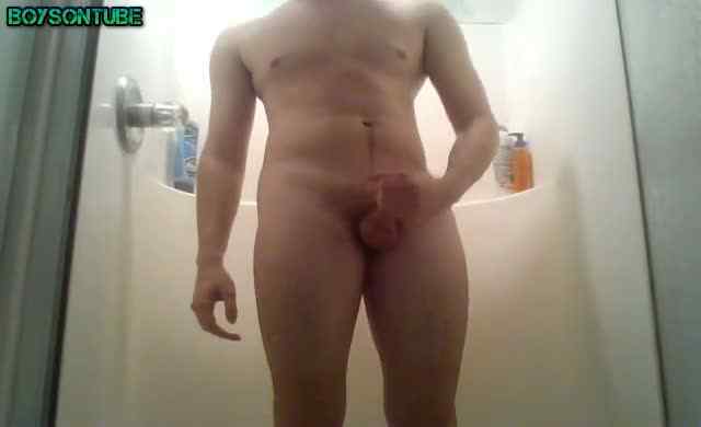 Young Teen Jerking in Shower