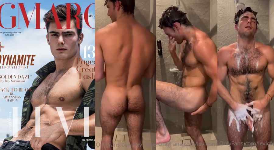 Model Levi Conely Having Shower Naked