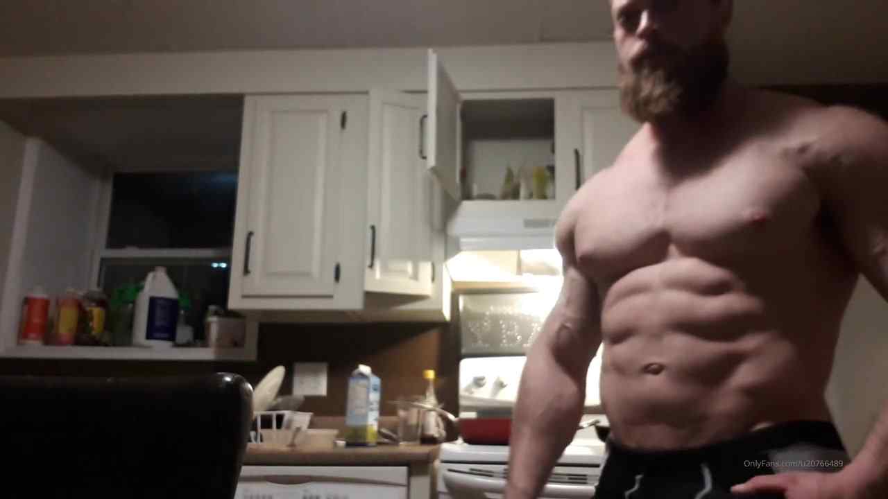 Showing off my body and cock while cooking dinner